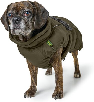 Накидка для собак HUNTER Paxson Mops & Co., оливковий колір, водонепроникна, з відбиваючими елементами, для маленьких собак