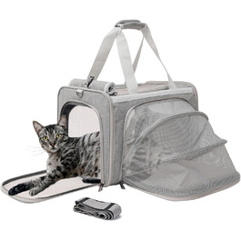 Трансформер для котів та собак, L, рожевий/сірий - переноска для подорожей, переноска для тварин, переноска для маленьких собак, переноска для кошенят