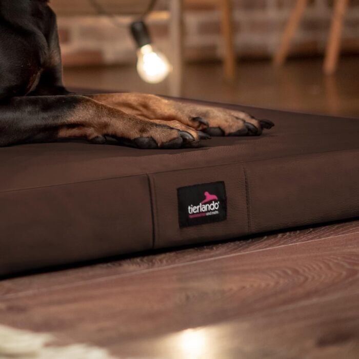 Ортопедичний лежак для собак Tierlando Alice Easy CLEAN з екошкіри та віскоеластичної піни, розмір: | колір:
