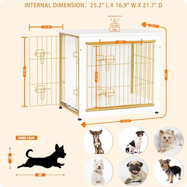 Клітка для собак DWANTON 001WE, меблевий стиль, дерев'яна, для дому