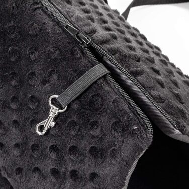 Сумка-переноска для собак та котів чорного кольору (Minky), L (15 кг) - 42 x 29 x 33 см