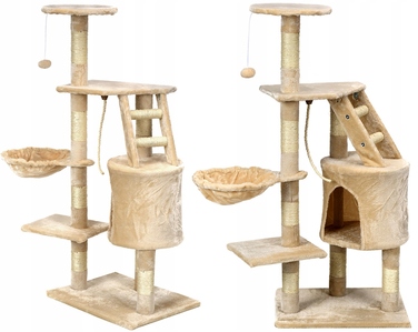 Когтеточка-вежа для котів з лежаком та стовпчиком Funfit Home&Office, 120 см