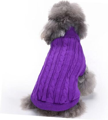 Пов'язка на голову для собак POPETPOP з акрилових волокон, фіолетового кольору, тепла, для зими, миється та повторно використовується, розмір XXXL