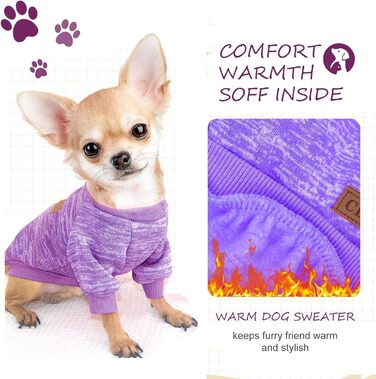 Теплий собачий светр для осені/зими (фіолетовий, розмір S)