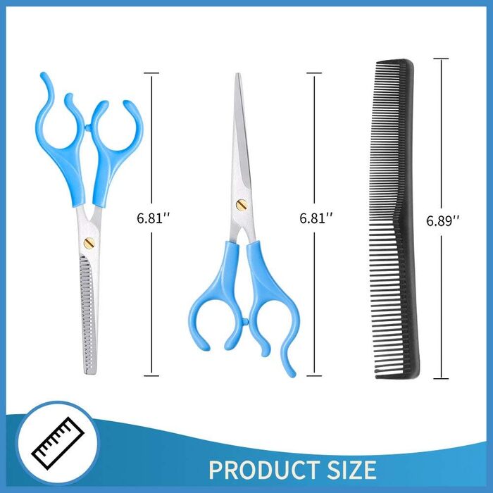 Професійний набір для грумінгу собак: ножиці, ножиці для вирівнювання, гребінець для догляду за шерстю