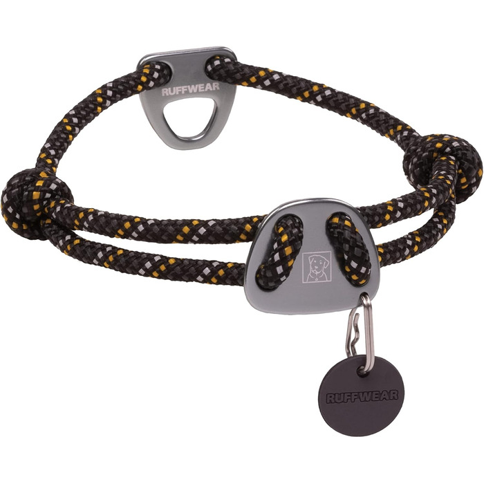 RUFFWEAR Knot-a-Collar: відбиваючий та регульований нашийник для собак з мотузки, 20'-26', Obsidian Black