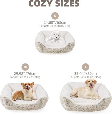 М'яке ліжко для собак Roypet з антиковзким покриттям, для цуценят, собак та котів, прямокутне, з матрацом, колір кремовий, розмір L