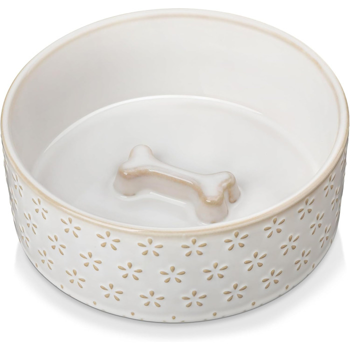 Миска для собак Malacasa з підставкою з горіхового дерева, 450 мл, подвійна миска для собак та котів, для корму та води, неслизька підставка, дизайн у формі п'ятипелюсткового клеверу та соти (1000 мл * 1, п'ятипелюстковий клевер)