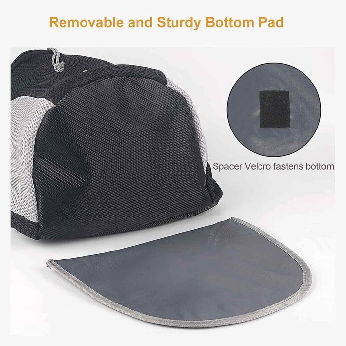 Рюкзак для кота/маленької собаки, чорний, до 3 кг, дихаючий, регульований, для подорожей та прогулянок