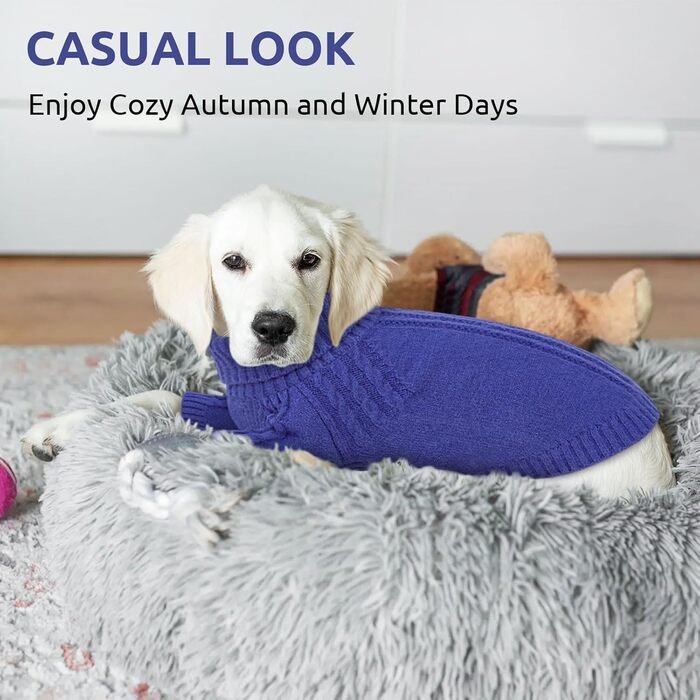 Светр для собак Queenore: теплий, для такс, бульдогів, біглів, шнауцерів (зелений, блакитний, XL)