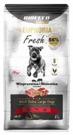 Сухий корм BioFeed EUPHORIA FRESH з яловичиною та свининою, XL 12 кг