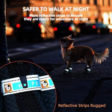 Водонепроникні чоботи для собак (4 шт.) з регульованими ремінцями та світловідбиваючими елементами, для собак малих та середніх порід