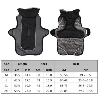 Зимова куртка для собак | Тепла зимова куртка | Відображаюча куртка для собак | Чорна куртка для собак, розмір 2XL