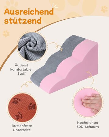 Сходинки для собак 5-ступінчасті, 60 см - для дивану та ліжка, з антиковзким покриттям. Ідеально для маленьких тварин та літніх котів з проблемами суглобів