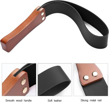 Спіральна косарка для коней BAVIHOR, 48,2 см, з антиковзним дерев'яним руків'ям, чорна