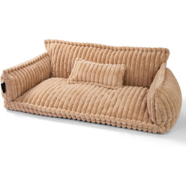 Софа для домашніх тварин Chaffar: ліжко для собак та котів з ортопедичним матрацом, сучасний стиль, матеріал - Cord, розмір XL (120 см)