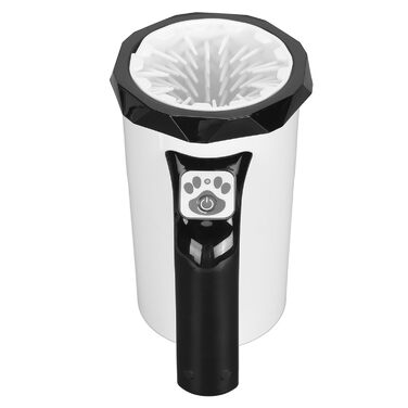 Автоматичний мийка лап для собак, перезаряджувана, силіконові щітки, мийка лап для домашніх тварин, потужна, бездротова, для великих собак (чорний та білий)