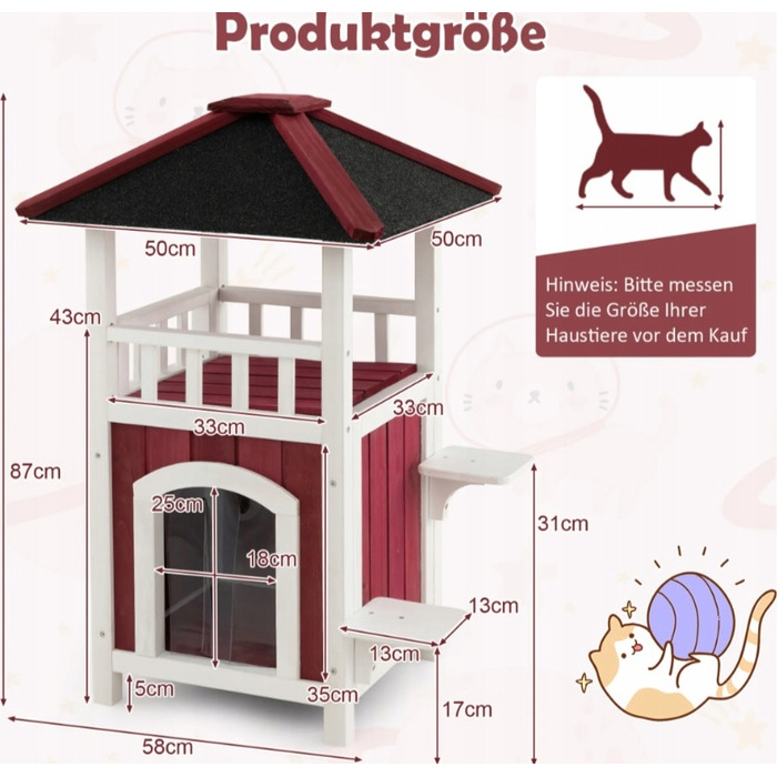 COSTWAY 2-рівневий ігровий комплекс для котів з платформами для стрибків