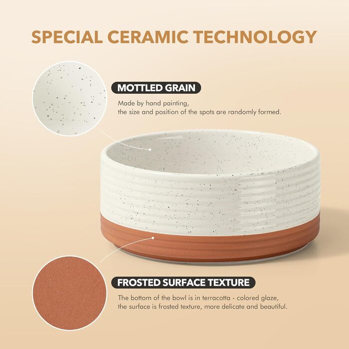 Керамічна годівниця та миска для води Havniva для собак маленьких порід, з неслизьким дном (800 мл, арктичний білий)