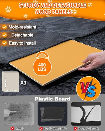 Подовжувач для собачого автокрісла, чохол на сидіння для собак з жорстким дном, собача гамак, захисний килимок для заднього сидіння авто, сумісний з F150, RAM1500, Silverado, GMC, Tundra