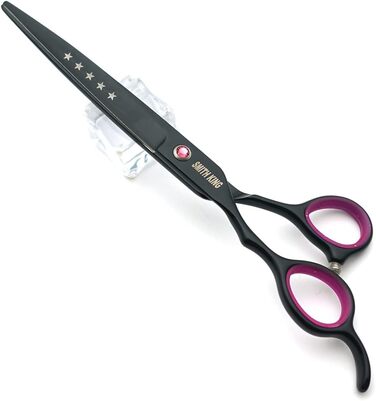 Набір професійних собачих ножиць для грумінгу 5 шт. (прямі, витончені, зігнуті, для джгутів, гребінець) для правші та лівші, чорний