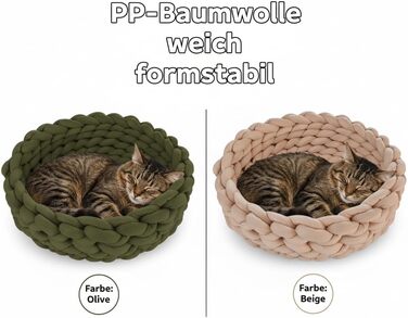 Клітка-гніздишко для котів, 40 см, зелена | Зручне ліжко-кошик для котів з бавовни, для маленьких та середніх котів | Легке, м'яке, миється