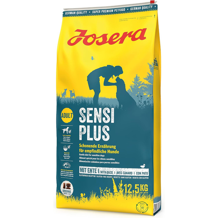 Сухий корм для дорослих собак Josera SensiPlus з качкою та рисом, гіпоалергенний, 12.5 кг