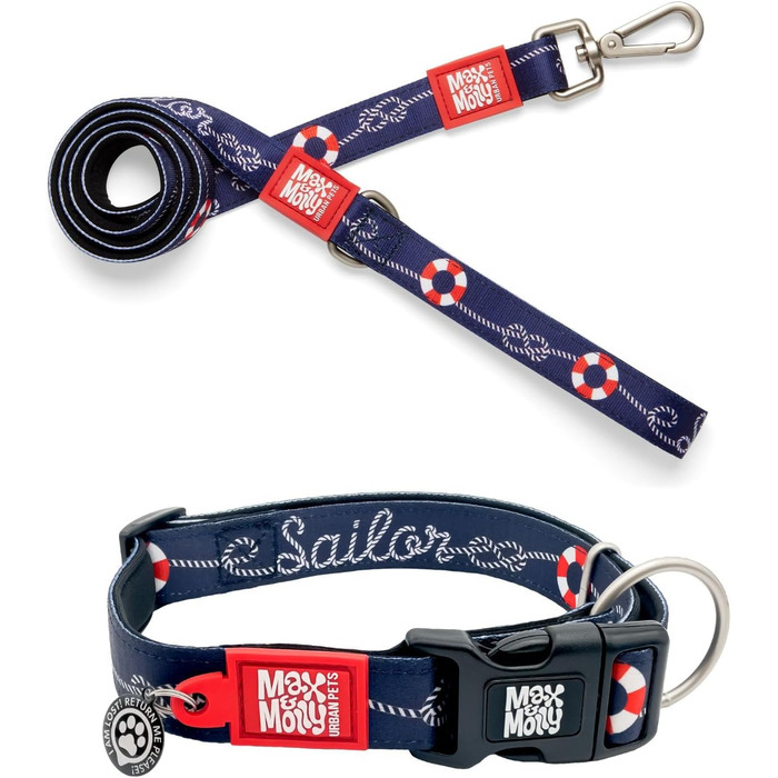 Нашийник для собак Max & Molly Gotcha! з Smart ID, преміум-якість, чорний, M (13-21')