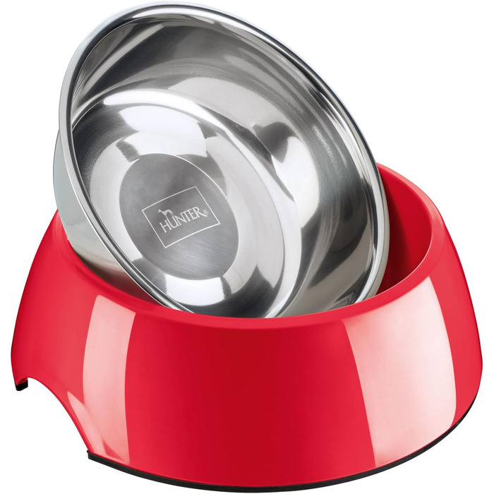 Тарілка для їжі HUNTER Melamin, червона, 160 мл, з нержавіючої сталі, неслизька, стійка до подряпин та ударів, легко миється, придатна для миття в посудомийній машині