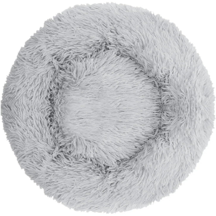 Кругле ліжко для собак та котів Zentaurus, плюшеве, м'яке та пухнасте (Світло-персиковий, 60 см) (Світло-сірий, 40 см)