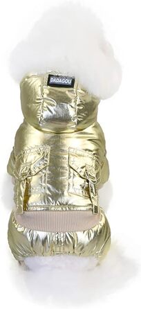 Теплий зимовий одяг для собак: теплий комбінезон для собак з бавовни, теплий одяг для маленьких собак та котів, золотий колір