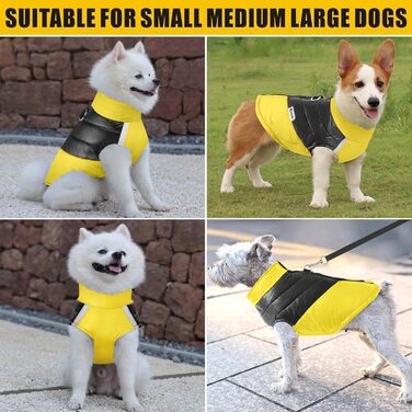 Теплий зимовий одяг для собак Idepet: водонепроникна куртка для маленьких, середніх та великих собак, жовта