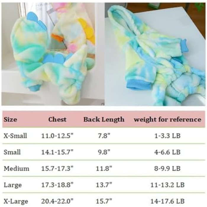 Костюм динозавра для собак, зимовий халат для цуценят, теплий капюшонний светр, блакитна куртка для холодної погоди, теплий одяг для домашніх тварин на Різдво, Хелловін (Рожевий, M) (X-Small, Зелений)