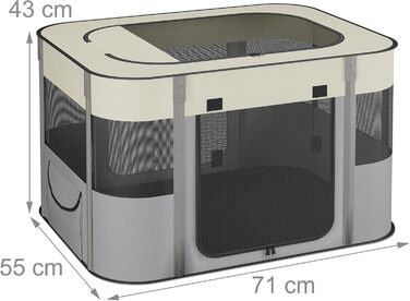Вольєр для цуценят Relaxdays, розкладний, 43x71x55 см, для дому та саду, переносний, оксфордська тканина, багато кольорів