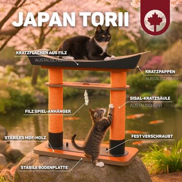 Драбина-подряпування для котів Torii від CanadianCat Company | Драбина-подряпування, стовпчик для дряпання | 68 x 28 x 65 см