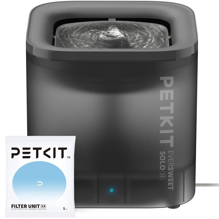 Фонтан-поїлка для котів та собак PETKIT CYBERTAIL, 1.85л, безшумний (25дБ) з LED-підсвіткою та бездротовим насосом, темно-сірий