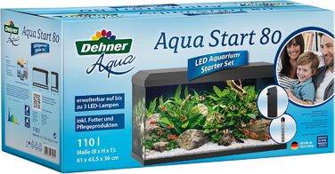 Стартовий набір акваріума Dehner Aqua 80 см з кормом і засобами догляду, 81x36x45 см