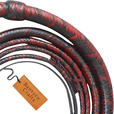 Батогом з кенгурячої шкіри Bantoro Crafts, важкий батогом для биків, 16 плетінь, шкіряний живіт, шкіряна подушка, гучний, 1,8 метра (6 метрів)