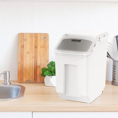 Контейнер для зберігання VEVOR 15 л з кришкою та колесами, герметичний, для продуктів (рис, борошно, цукор, горіхи, корм)
