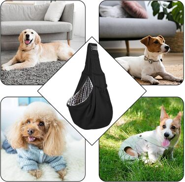 Сумка-переноска для собак маленьких порід, чорна | Зручна переноска для вигулу та подорожей