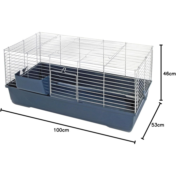 Клітка для кроликів Baldo, 100 x 53 x 46 см, темно-синій колір