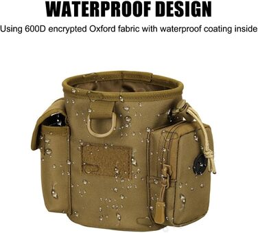 Сумка для тренування собак DONGKER, водонепроникна, з 2 кишенями, бежева