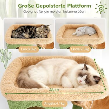 Драбина-будинок для котів Globlazer з кутовою конструкцією, 168 см, 3 будиночки, велика платформа, 5 сизалевих стовпчиків, кошик, іграшки, для 3-4 котів (зелений)