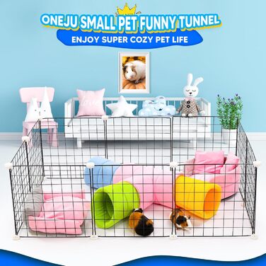 Туннель для морських свинок ONEJU, 2-сторонній, для гри та відпочинку, миється, з блискавкою, для зберігання, кольоровий