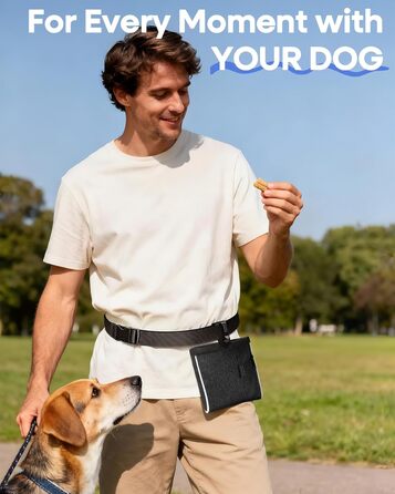 Сумка-лоток для ласощів для собак 2-в-1 (2 чашки) з харчовим силіконом | Сумка для ласощів з шнурком для дресирування та прогулянок | відбиваюче покриття