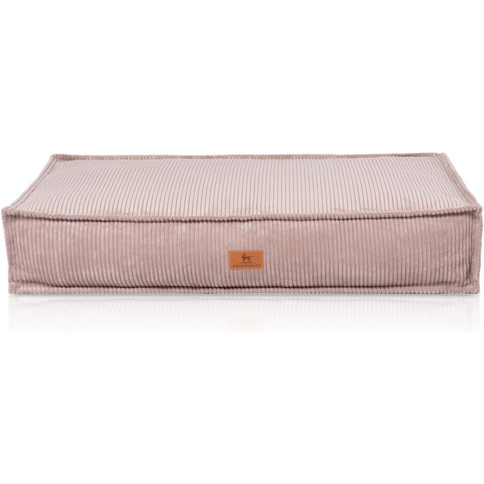 М'яке собаче ліжко Knuffelwuff Lesedi з корду, 135x90 см, знімний чохол, можна прати, для собак великих, середніх та маленьких порід (100x70 см, Рожеве)