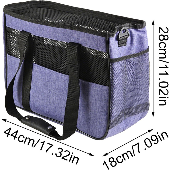 Транспортна сумка для собак та котів Duroecsain | Зручна сумка-переноска з кишенями для подорожей, відпочинку та активного відпочинку (фіолетова)