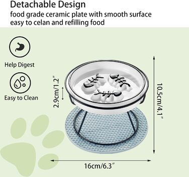 Підвищений миска для котів TRUNDISAN: проти блювоти, для здорового травлення та контролю ваги. Міцний та довговічний.