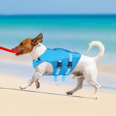 Жилет рятувальний для собак - жилет для плавання, розміри регулюються, з ручкою та світловідбивачами