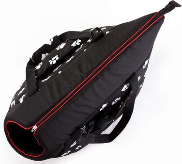 Транспортна сумка для собак та котів, переноска для собак та котів R2, чорна з лапами